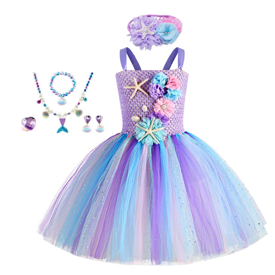 Girls Mermaid Tutu Dress Under the Sea Theme Birthday Party