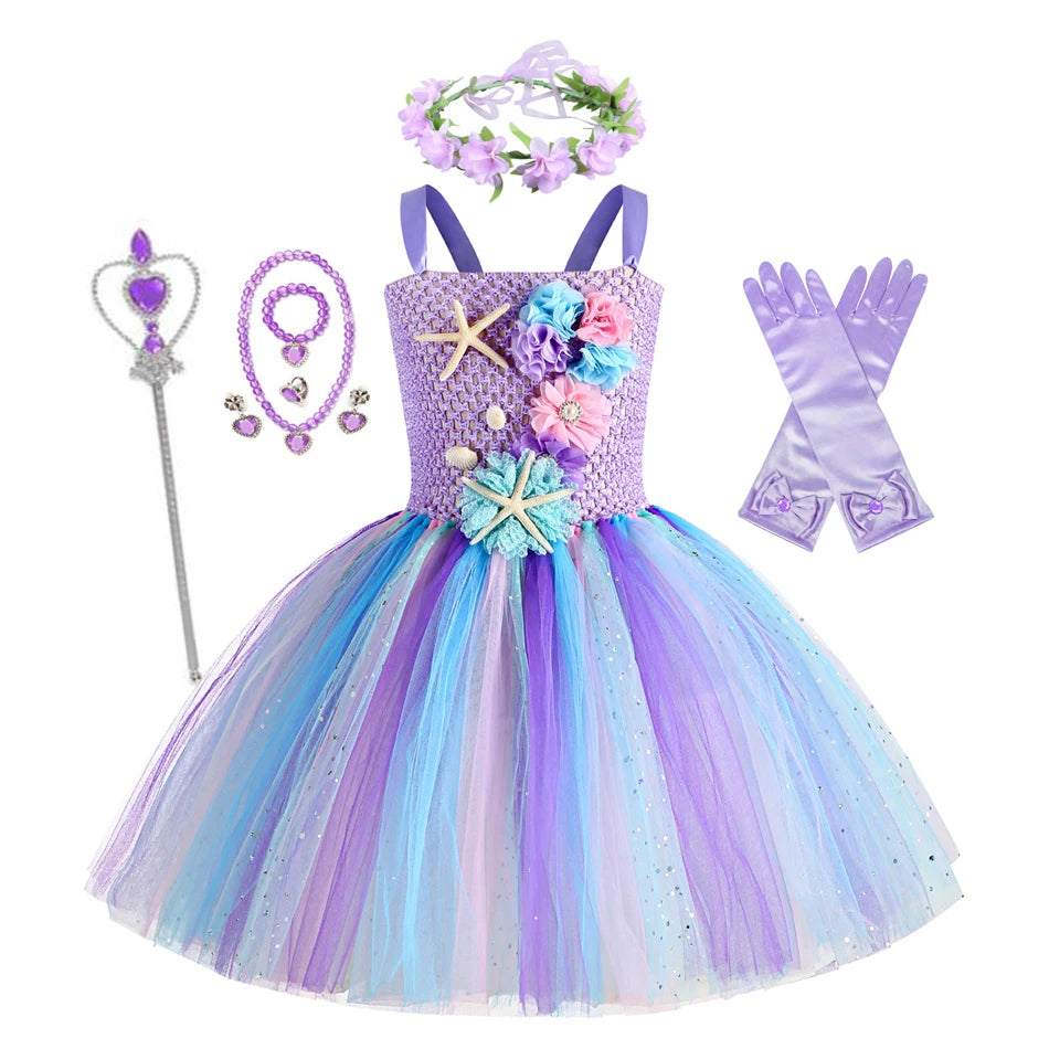 Girls Mermaid Tutu Dress Under the Sea Theme Birthday Party