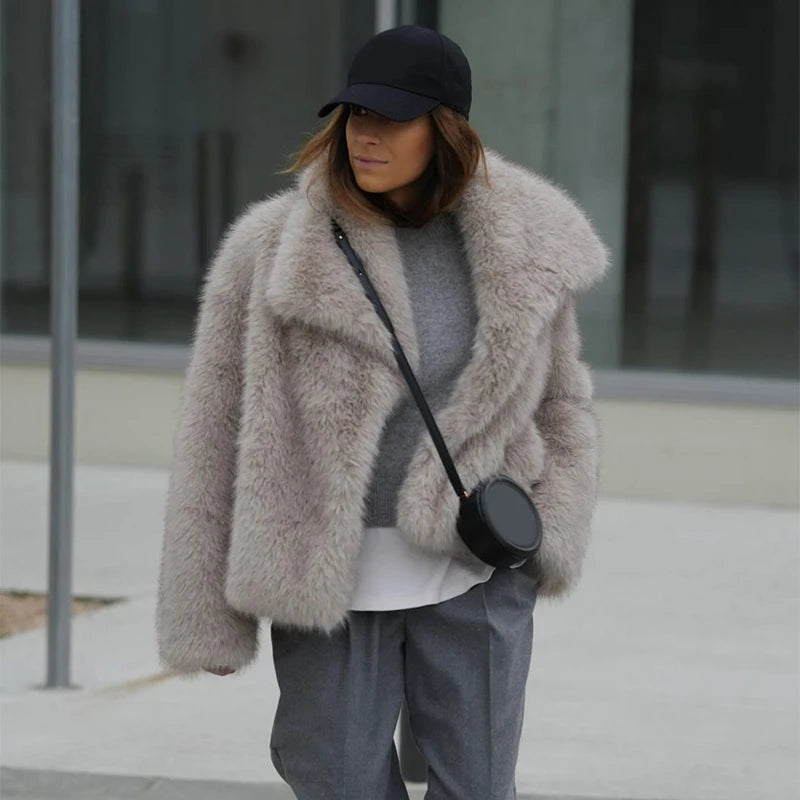 Faux Fur Pocket Jacket for women