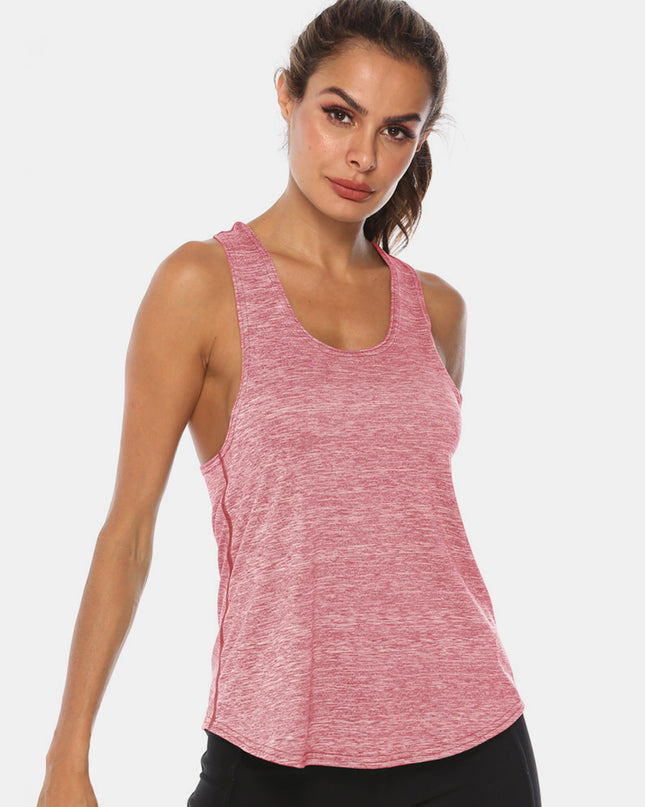 Full Size Scoop Neck Wide Strap Active Tank