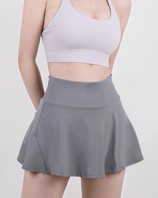 High Waist Pleated Active Skirt
