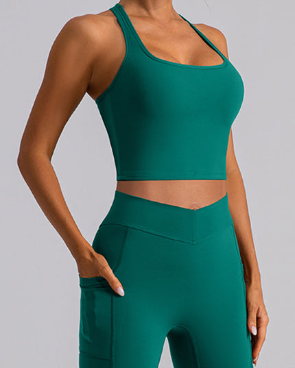 Square Neck Racerback Cropped Tank