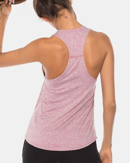 Full Size Scoop Neck Wide Strap Active Tank
