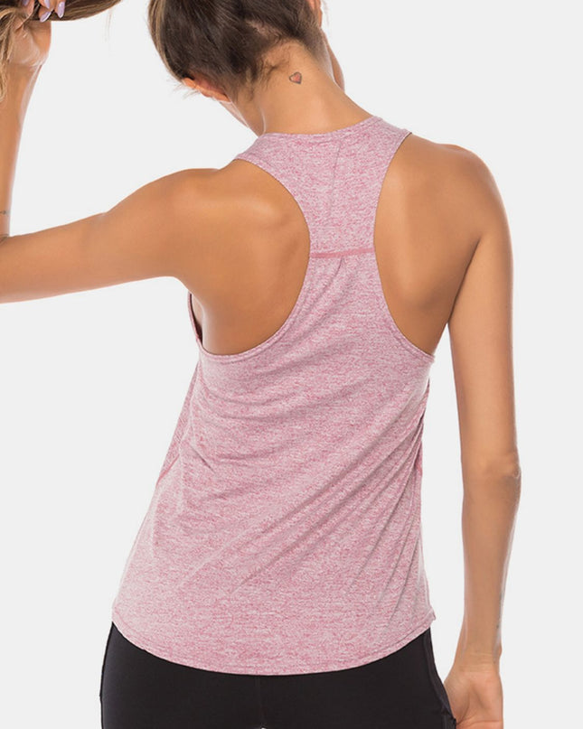 Full Size Scoop Neck Wide Strap Active Tank