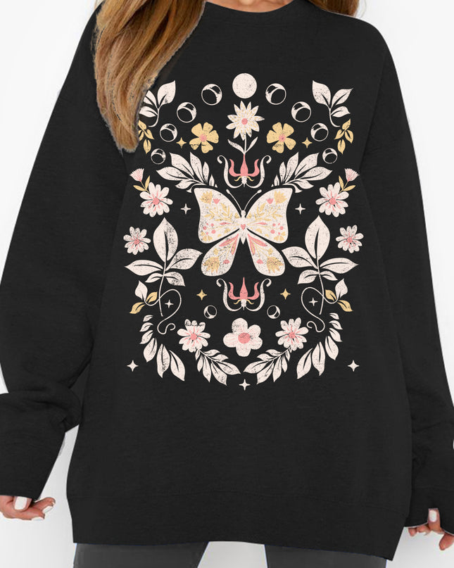 Simply Love Simply Love Full Size Flower and Butterfly Graphic Sweatshirt