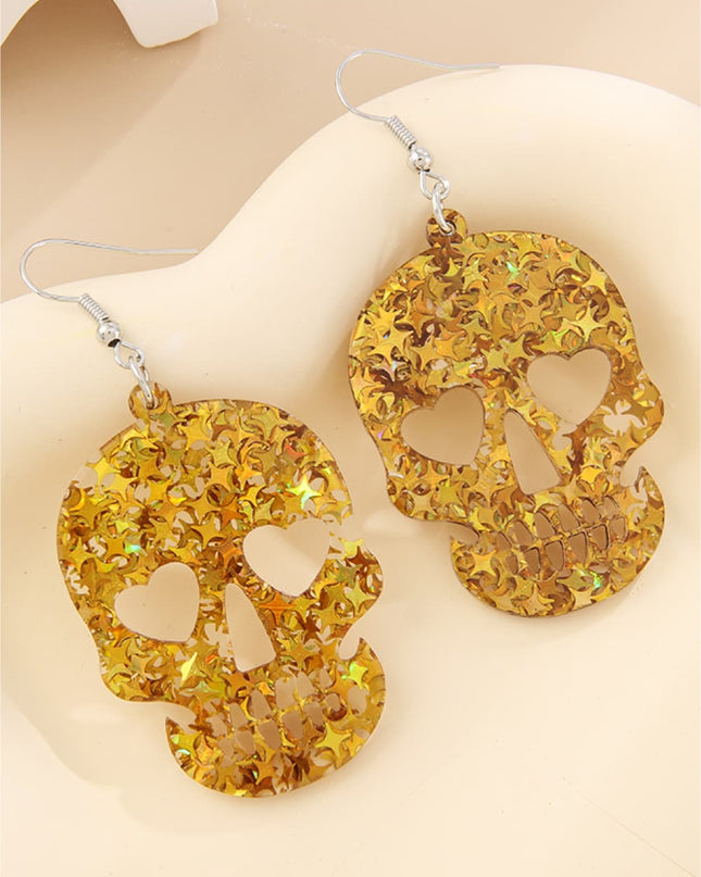Acrylic Skull Drop Earrings