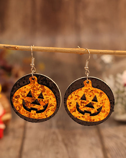 PU Leather Pumpkin Earrings