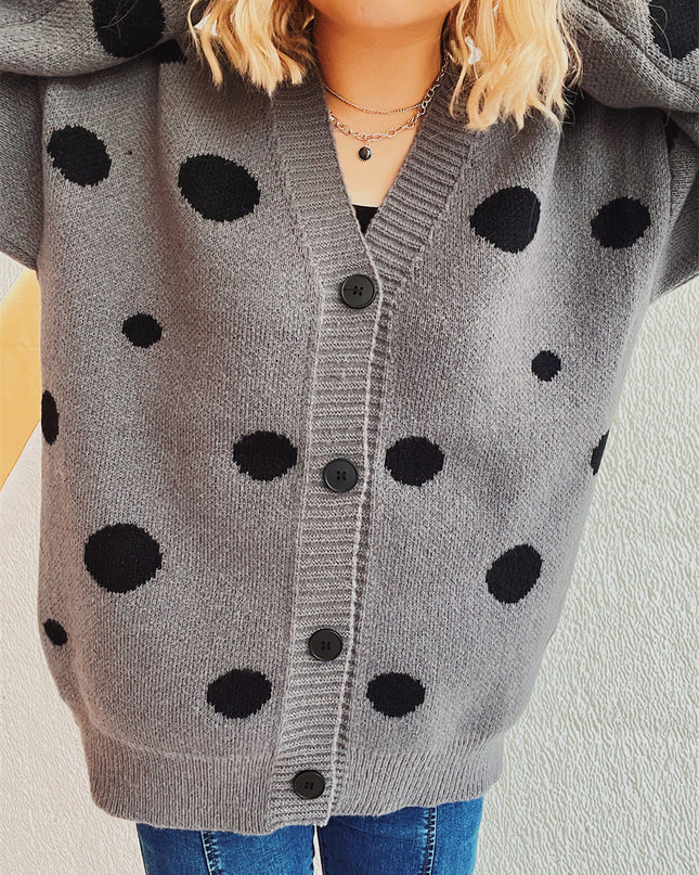 Polka Dot Button Up Cardigan