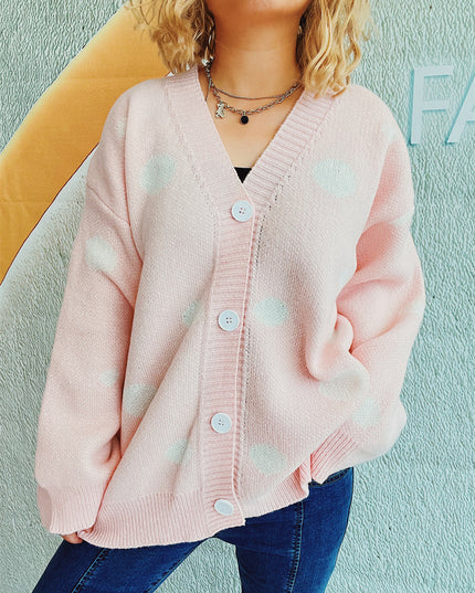 Polka Dot Button Up Cardigan