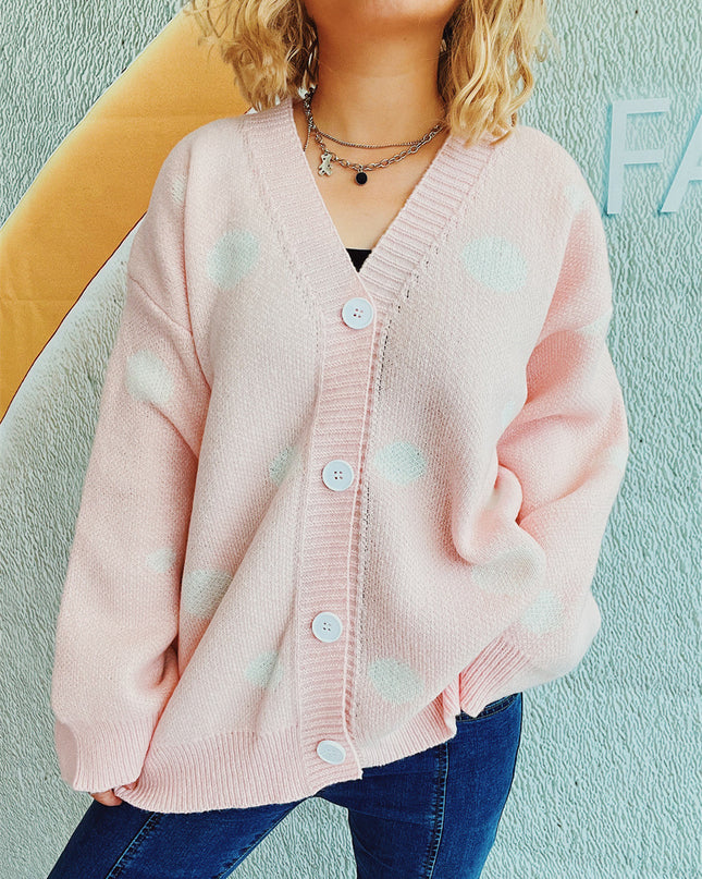Polka Dot Button Up Cardigan