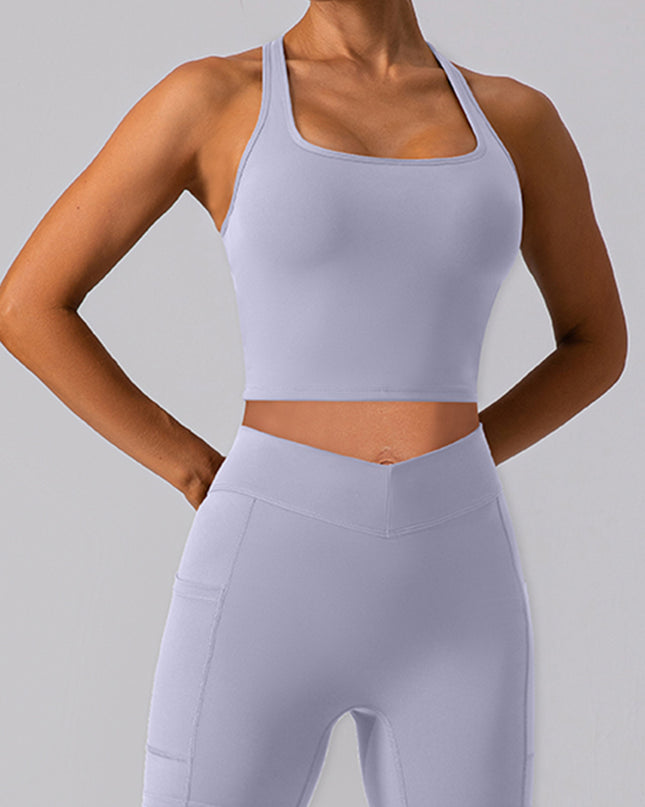 Square Neck Racerback Cropped Tank
