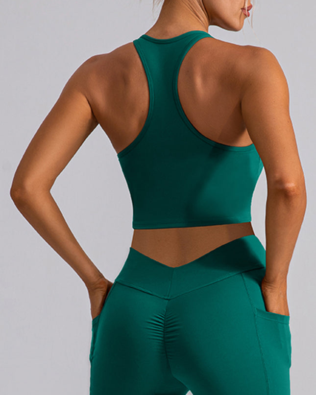 Square Neck Racerback Cropped Tank