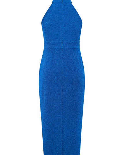 Slit Ruched Mock Neck Sleeveless Dress