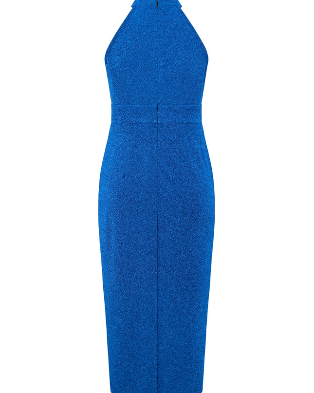 Slit Ruched Mock Neck Sleeveless Dress