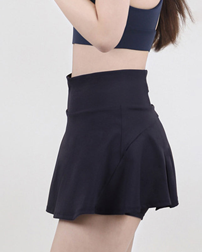 High Waist Pleated Active Skirt