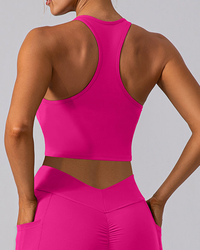 Square Neck Racerback Cropped Tank