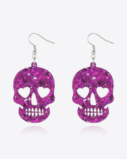 Acrylic Skull Drop Earrings