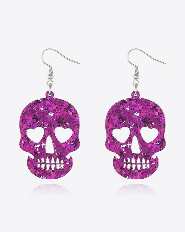 Acrylic Skull Drop Earrings