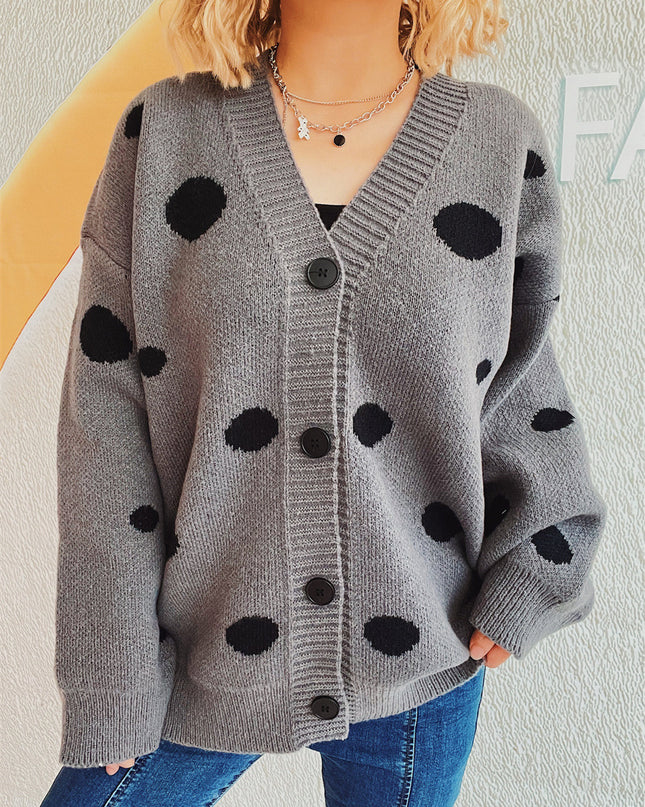 Polka Dot Button Up Cardigan