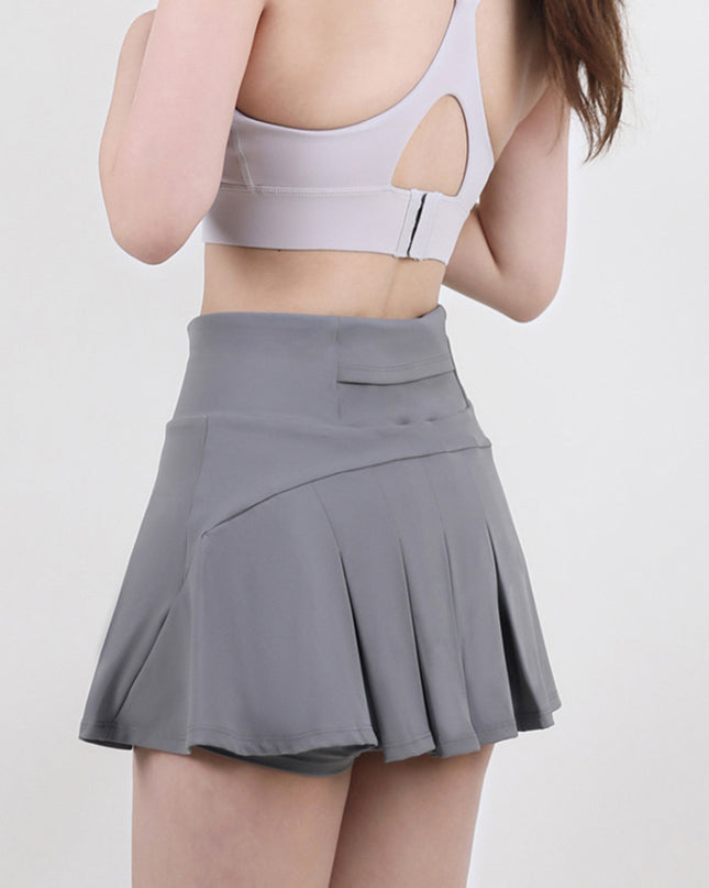 High Waist Pleated Active Skirt