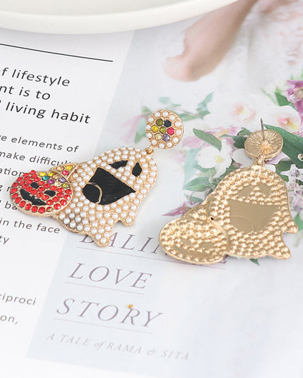 Ghost Rhinestone Alloy Earrings