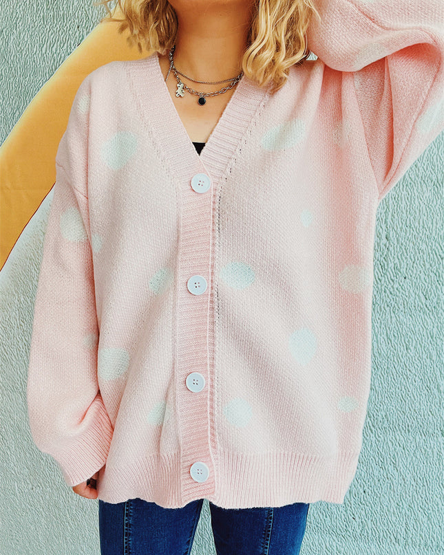 Polka Dot Button Up Cardigan