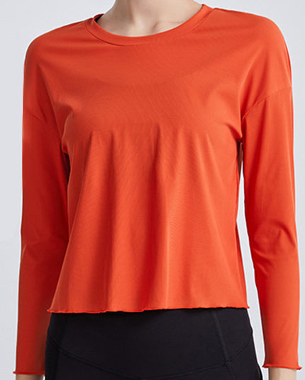 Round Neck Dropped Shoulder Active T-Shirt