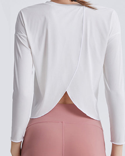 Round Neck Dropped Shoulder Active T-Shirt