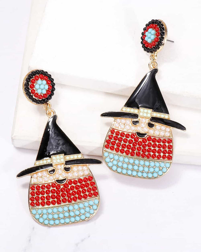 Witch's Hat Shape Synthetic Pearl Dangle Earrings