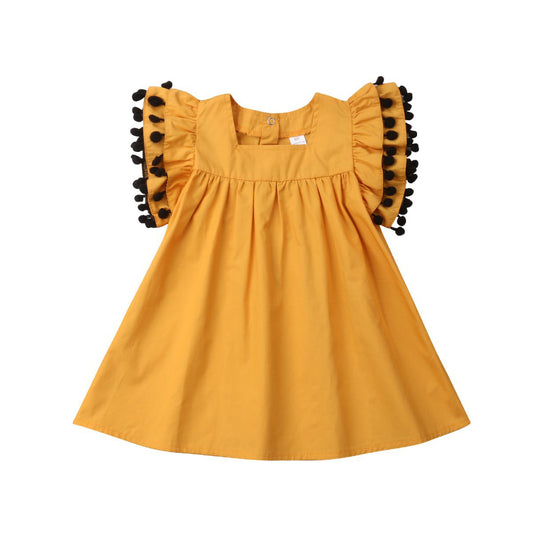 Orange Sleeveless Girls Dress