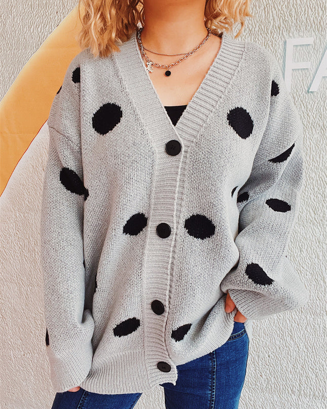 Polka Dot Button Up Cardigan